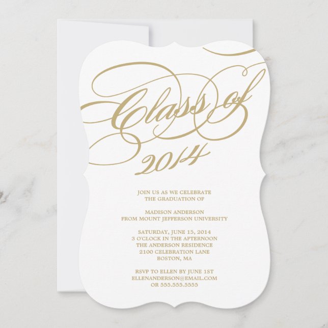 Classe Classy de 2014 | Invitation de la fête de g (Devant)