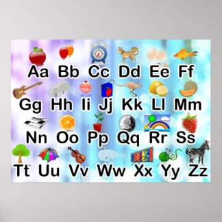 Classe colorée ABC Alphabet Poster