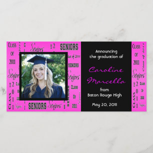 Classe de 2011 Seniors Hot Pink Grad Faire-part