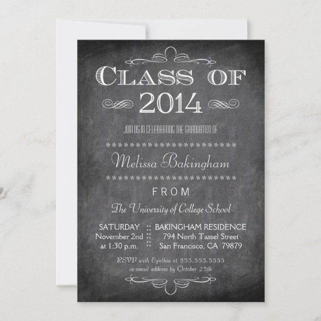 Classe de 2014 invitation du groupe de graduation  (Devant)