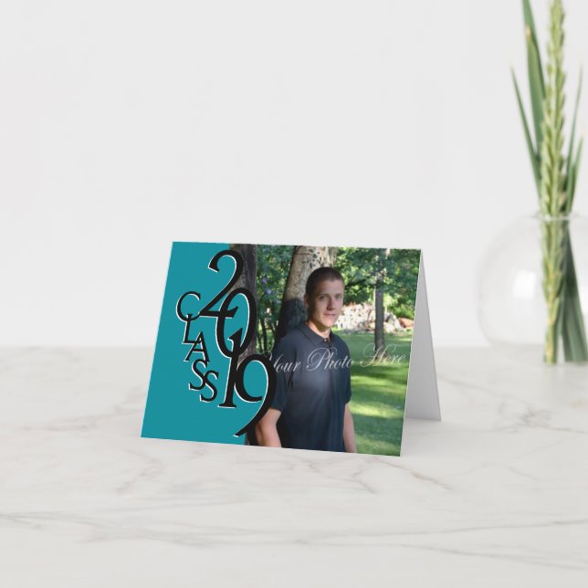Classe de 2019 Graduation Turquoise Merci photo (Devant)