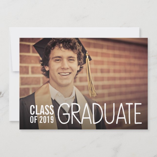 CLASSE DE 2019 HOMMES DIPLÔMÉ INVITATION PHOTO (Devant)