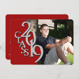 Classe de 2019 Red Photo Graduation Invitation