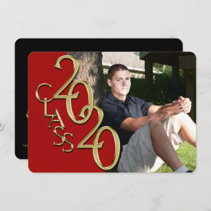 Classe de 2020 Red Photo Graduation Invitation