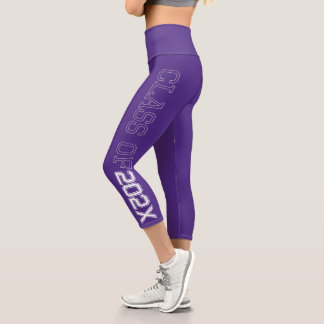 Classe de 2021 Leggings Capris violets à haut tail