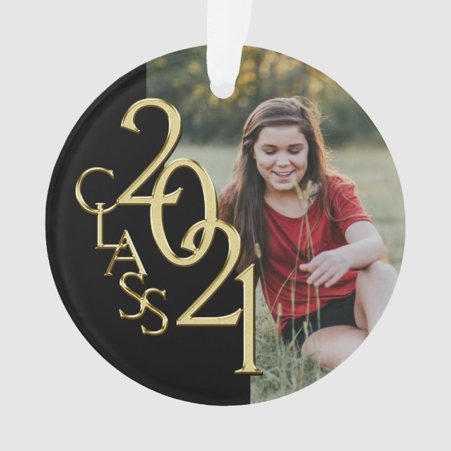 Classe de 2021 Or et noir avec photo (devant)