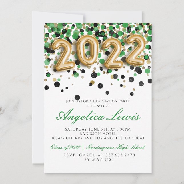 Classe de 2022 Graduation Party Invitation (Devant)