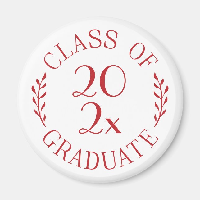 Classe de 2023 Graduate Chic Red Typography Magnet (Devant)