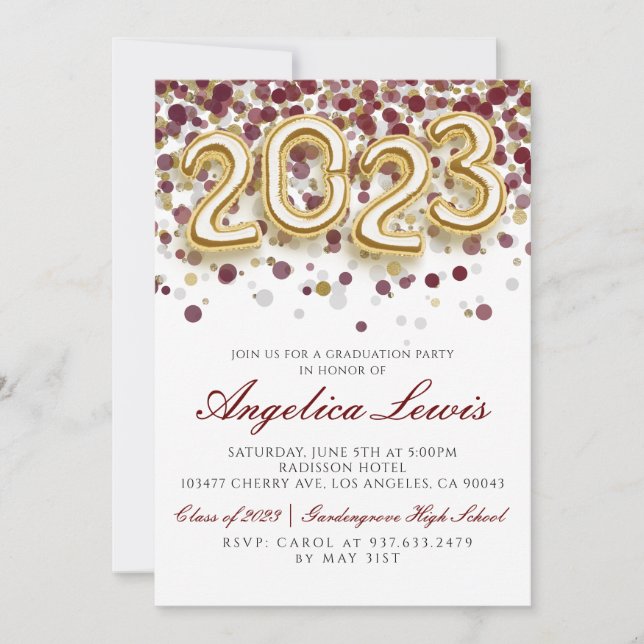 Classe de 2023 Graduation Party Invitation (Devant)
