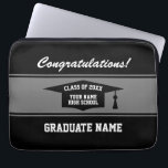 Classe de 2023 Housse d'ordinateur portable de fin<br><div class="desc">Classe de 2023 Housse d'ordinateur portable de fin d'études secondaires. Conception personnalisée avec nom personnalisé et logo casquette de goût. Ajoutez votre message de félicitations et votre année. Bénéficiez d'une faveur de maintien utile présente ou de parti pour obtenir le diplôme de troisième cycle, de grade collégial ou d'étudiant universitaire....</div>