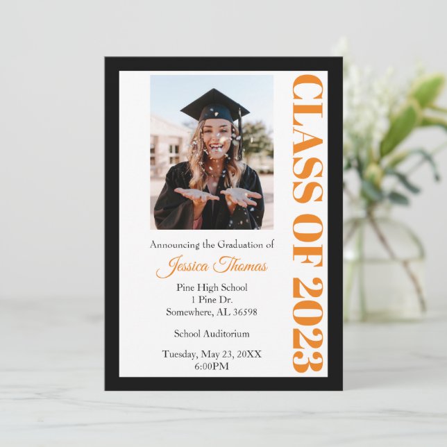 Classe de 2023 Photo Graduation Invitation (Debout devant)