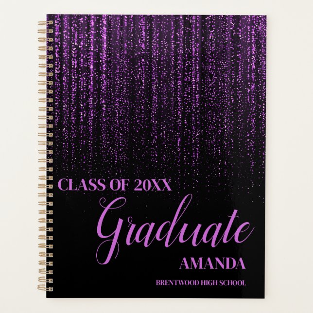 Classe De 2025 Black Purple Parties scintillant Gr (Devant)