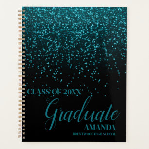 Classe De 2025 Black Turquoise Parties scintillant