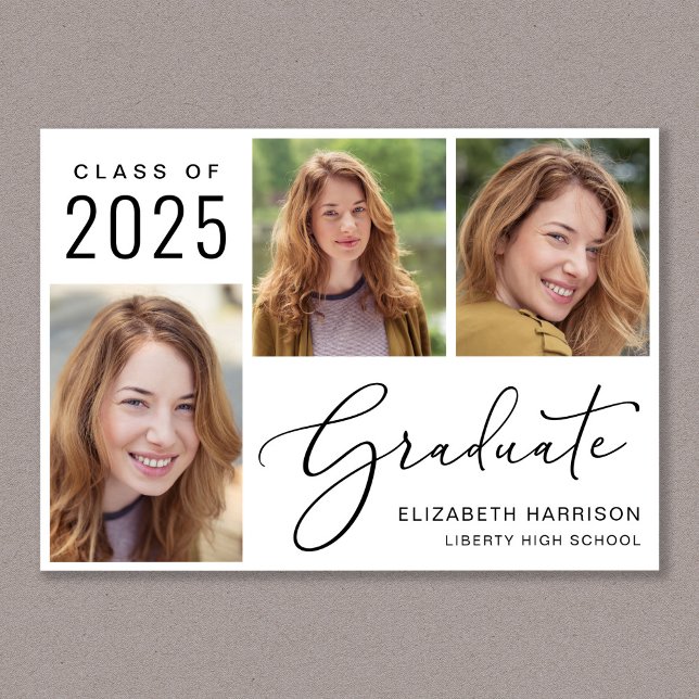 Classe de 2025 Faire-part d'obtention d'un diplôme (Cherish the milestone: share your graduate's achievement with a custom photo graduation announcement)