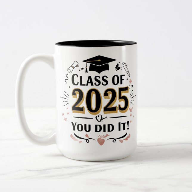 Classe de 2025 Gold Graduation Mug - (Gauche)