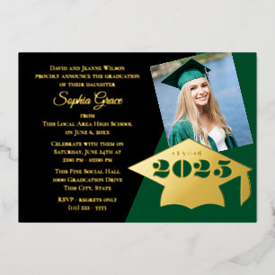 Classe de 2025 Graduation Cap Foil Invitation