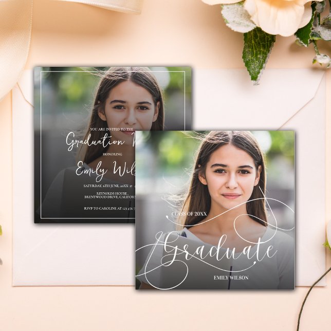 Classe de 2025 Mini Photo Graduation Invitation (Class of 2025 Mini Photo Graduation Invitation)