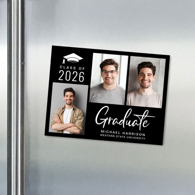 Classe de 2025 Photo Graduation Magnet Faire-part (Modern Photo Graduation Magnet Announcement)