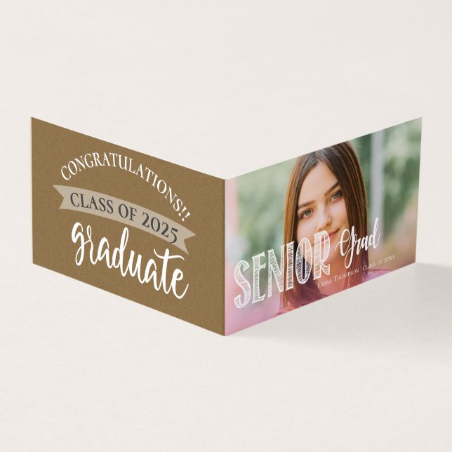 Classe De 2025 Photo Graduation Party Advice Card (Outside)