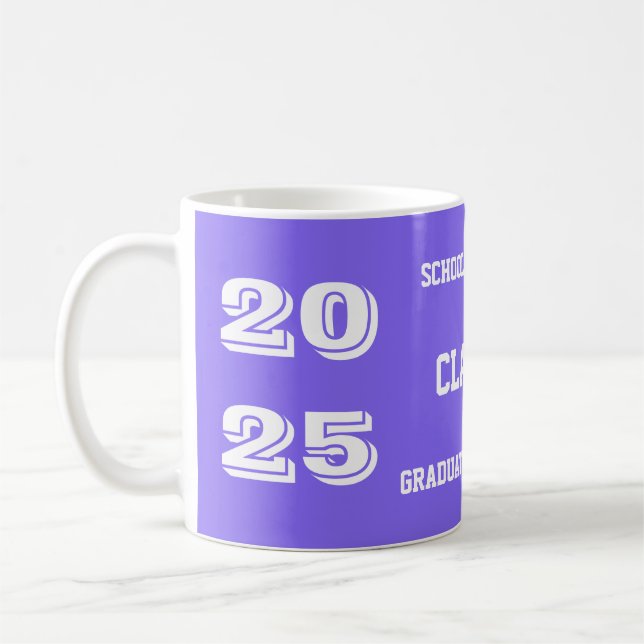 Classe de 2025 Slate Blue Graduation Mug par Janz (Gauche)