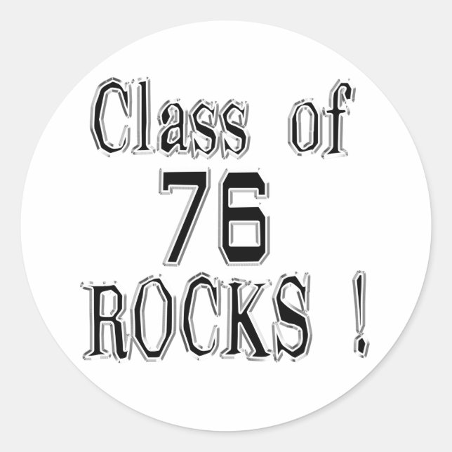 Classe de '76 Rocks ! Autocollant (Devant)