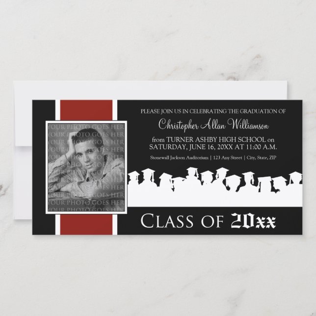 Classe de [ANNÉE] Faire-part de graduation : canne (Devant)