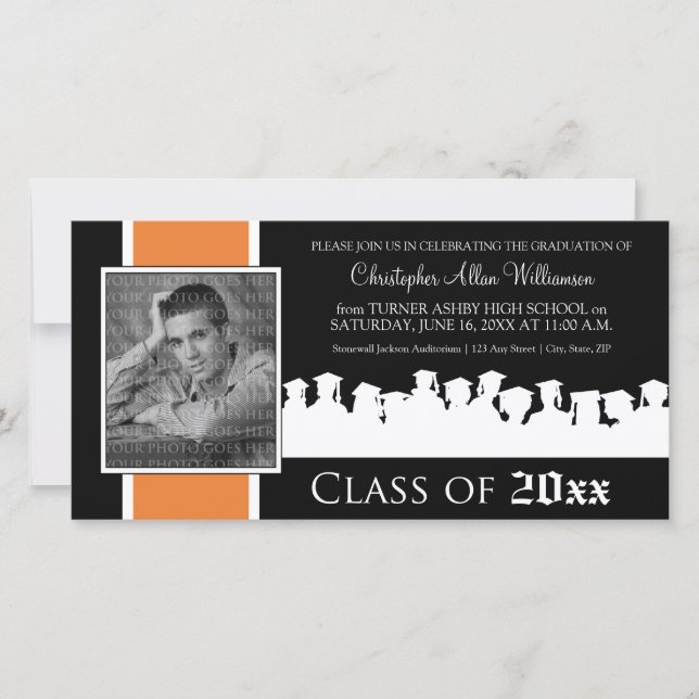 Classe de [ANNÉE] Faire-part de graduation : tange (Devant)