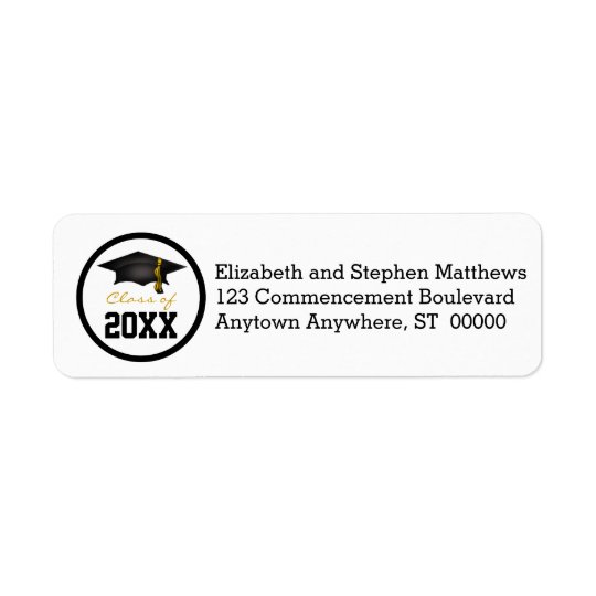 Classe de casquette de l'obtention du diplôme 20xx étiquette d'adresse retour
