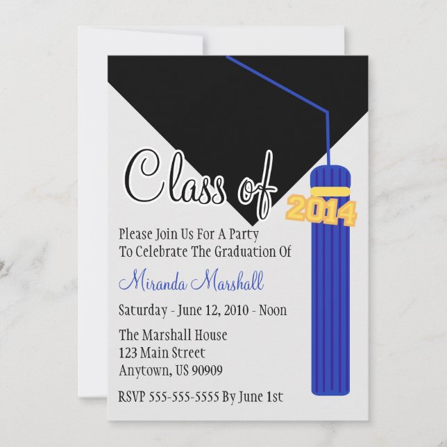 Classe De Invitation De Diplôme De Tassel 2014 (Bl (Devant)
