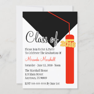 Classe De Invitation De Diplôme De Tassel 2016 (Ro
