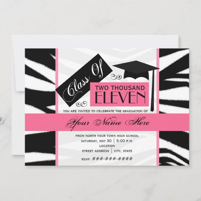 Classe de Invitation d'inscription Zebra Print & P (Devant)