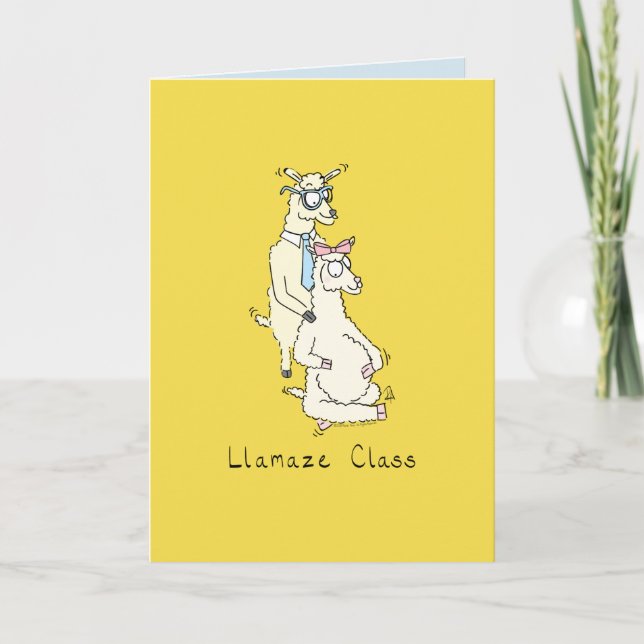 Classe de lamaze - Llamas amusantes à la carte de  (Devant)