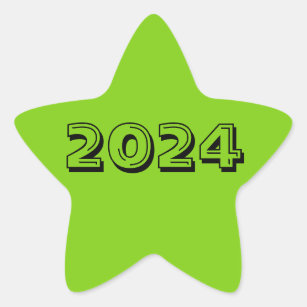 Classe de Sticker 2024 étoile verte jaune par Janz