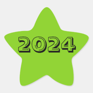 Classe de Sticker 2024 étoile verte jaune par Janz