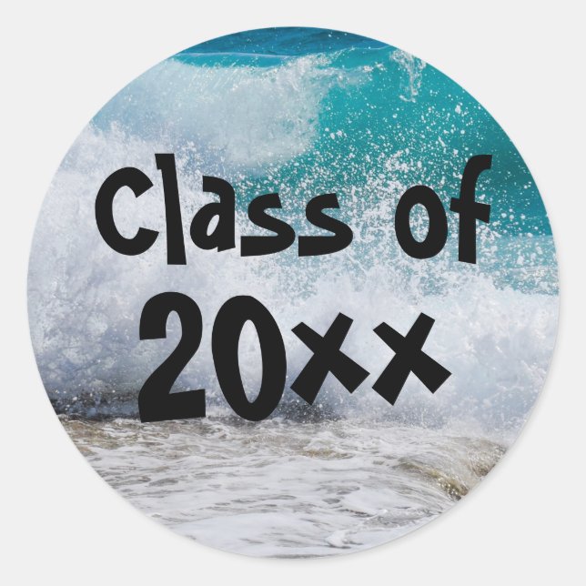 Classe de Surf 2018 Ocean Waves Graduation Sticker (Devant)