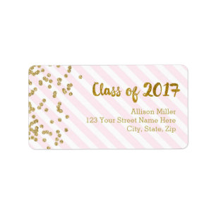 Classe des étiquettes de adresse 2017 de rose d'o