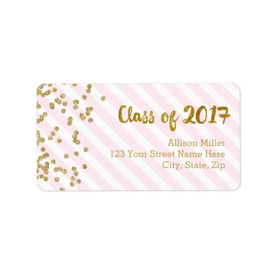 Classe des étiquettes de adresse 2017 de rose d'or