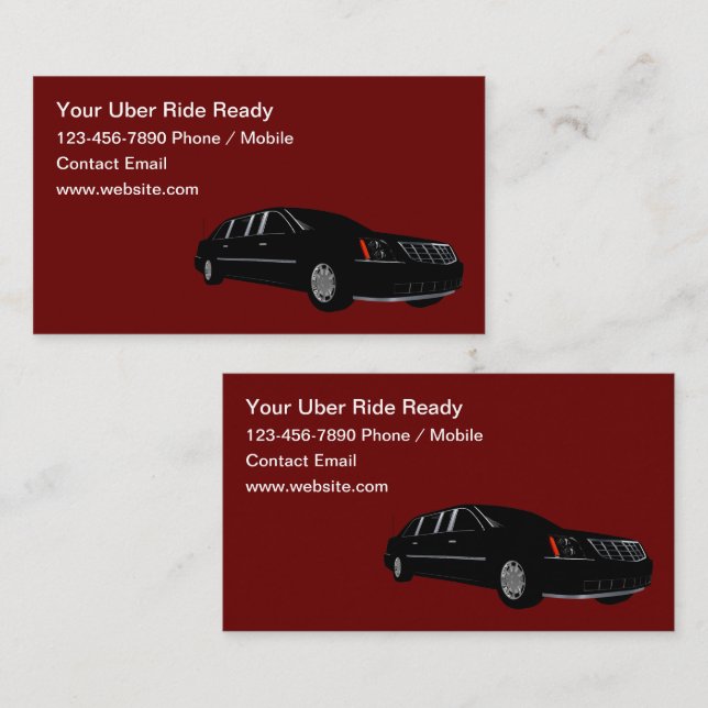 Classé Deux Côtés Uber Ride Hailing Cartes de visi (Devant / Derrière)
