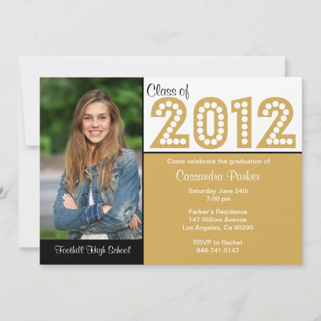 Classe d'or Invitations de fin d'études profession (Devant)