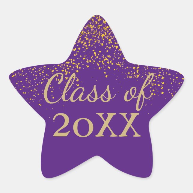 Classe d'or violet de 2017 Sticker de graduation (Devant)