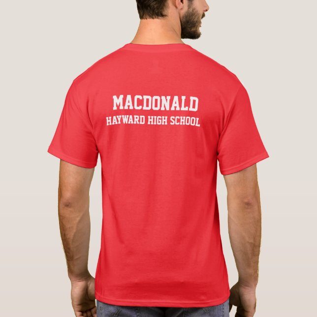 Classe du lycée 20XX - T-shirt personnalisé (Dos)