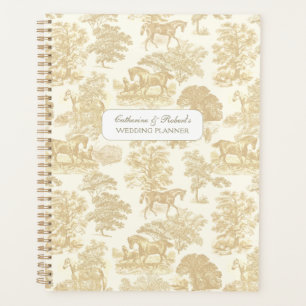 Classé Elegant Gold Horses Toile avec nom