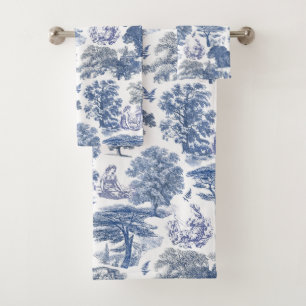 Classé élégant Rustic Blue Country Toile