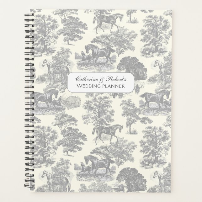 Classé Elegant Silver Grey Horses Toile avec nom (Devant)