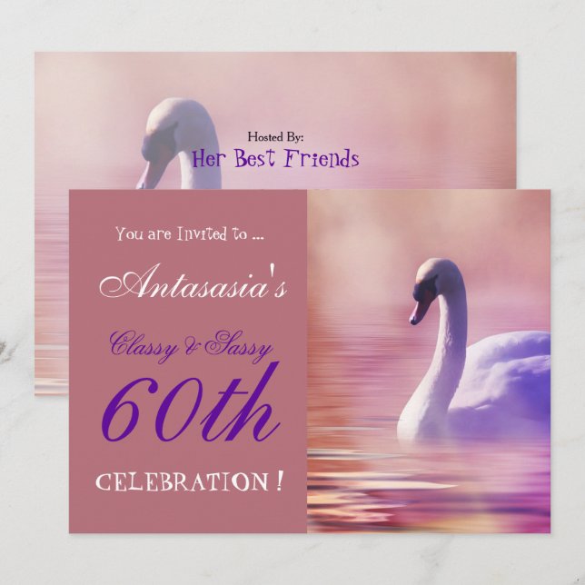 CLASSE ET IMPRÉVUE À 60 ANS INVITATION (Devant / Derrière)