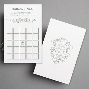 Classé Français Sage Vert Floral Bridal Jeu de Bin