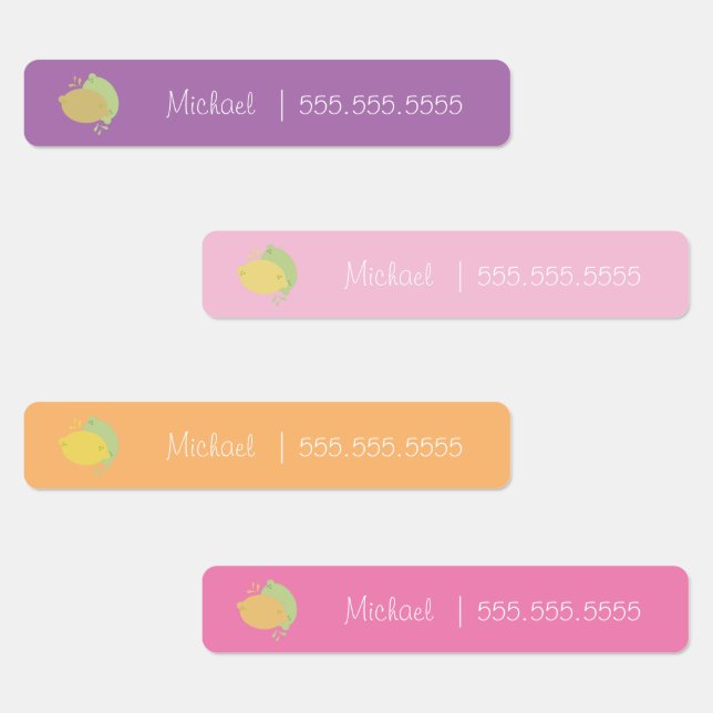 Classe Fruit Citron Déjeuner Nom Numéro Étiquette (Groupe)