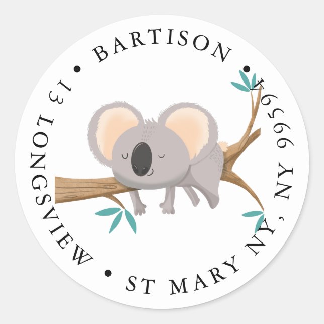 Classe Koala Sticker Round (Devant)