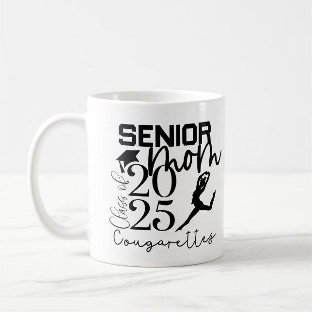 Classe maman senior de 2025 Cougarettes Mug (Gauche)