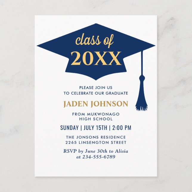 Classe moderne de 2024 Graduation Party Invitation (Devant)